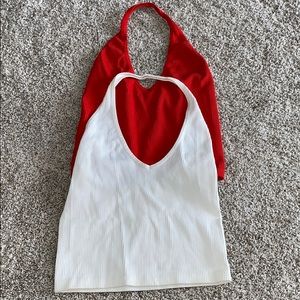 Out From Under Halter Crop Tops - Size Med